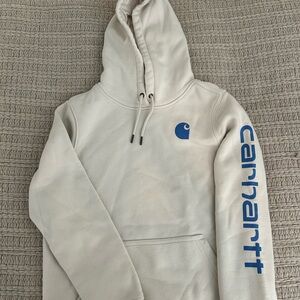 Carhartt White and Blue Hoodie Sweatshirt